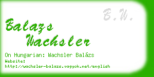balazs wachsler business card