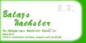 balazs wachsler business card